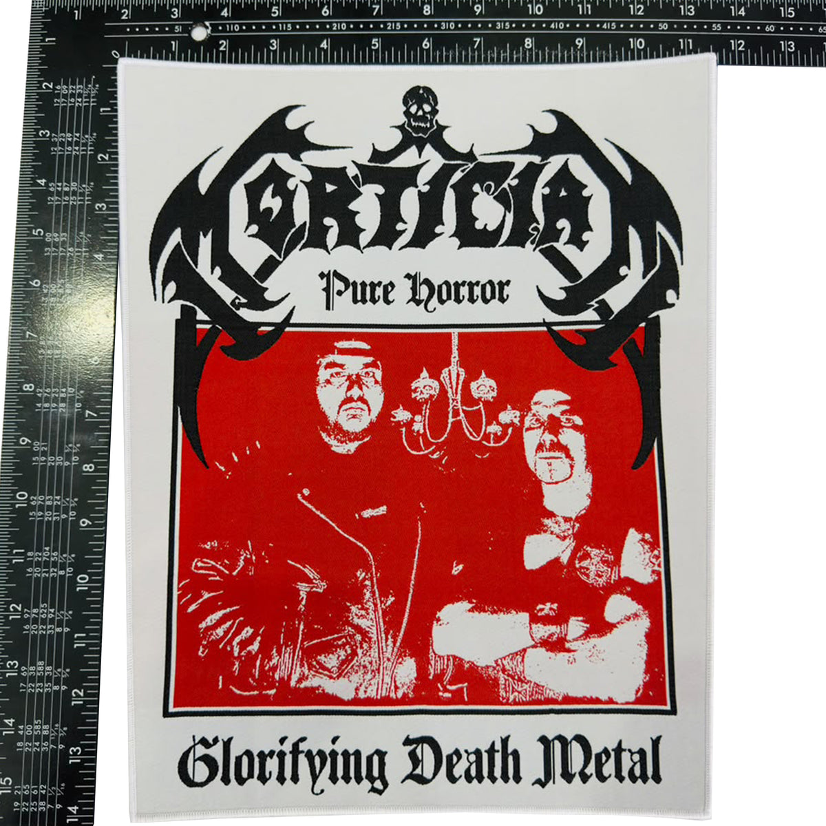 MORTICIAN - Pure Horror Glorifying Death Metal - Woven Backpatch