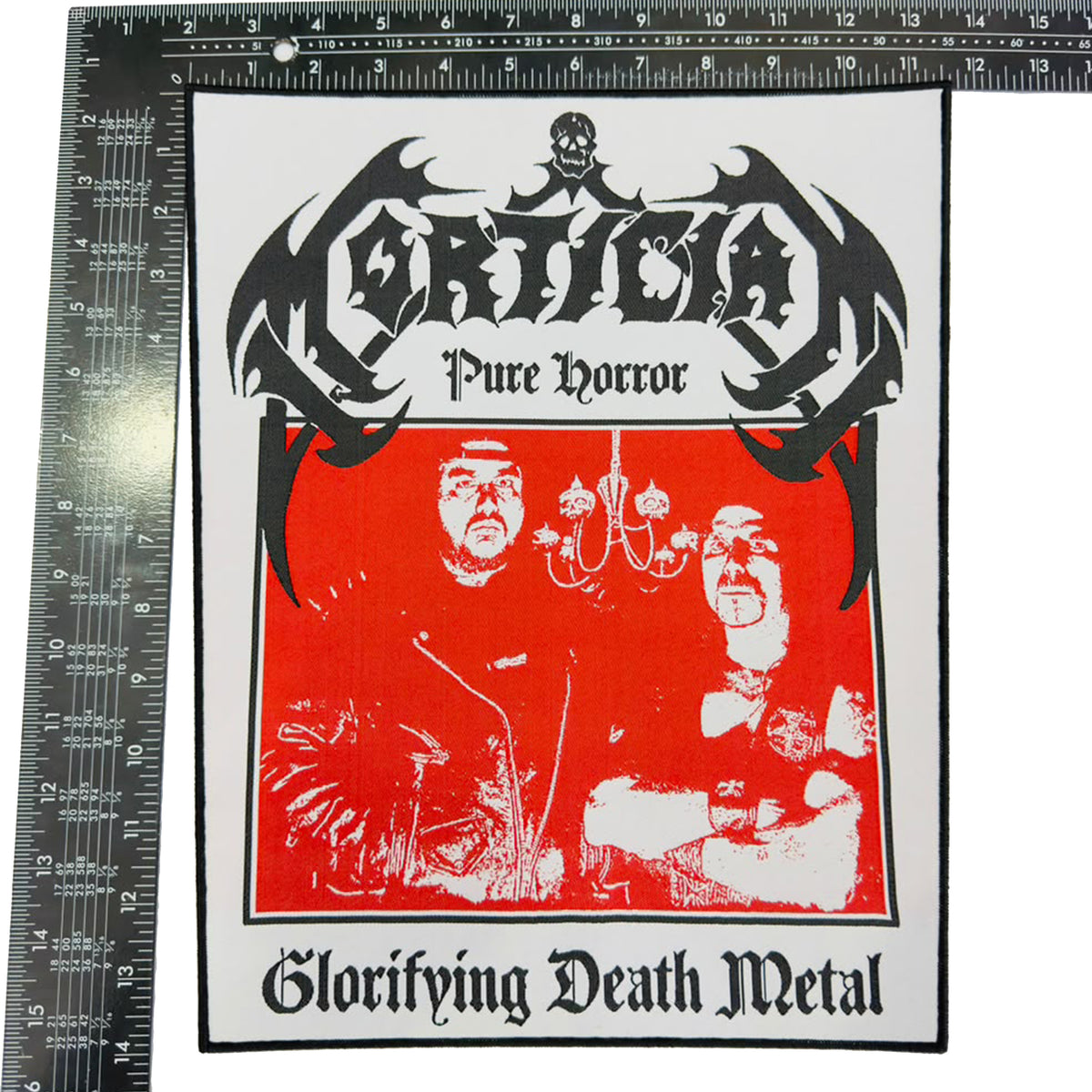 MORTICIAN - Pure Horror Glorifying Death Metal - Woven Backpatch