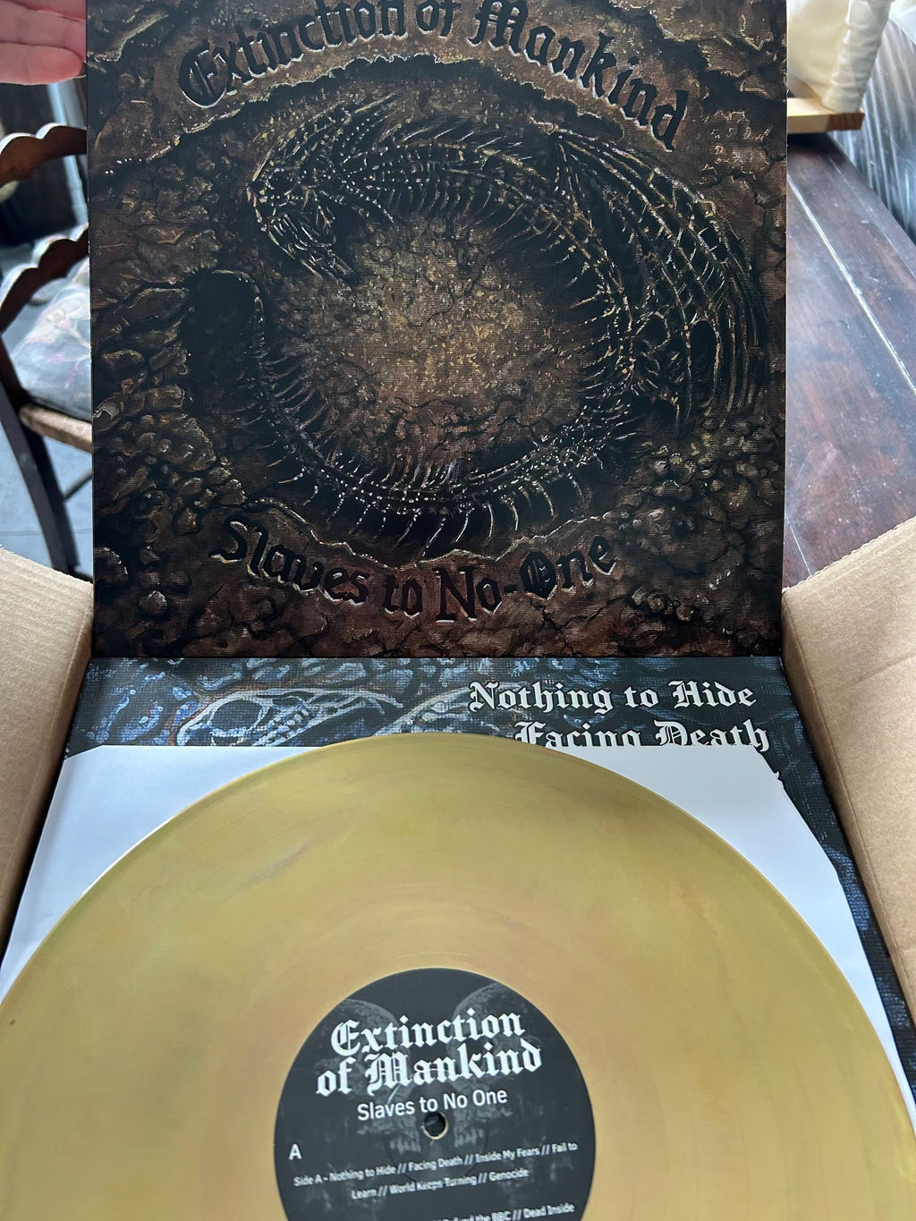 EXTINCTION OF MANKIND - Slaves to No One - (Gold Marble) LP