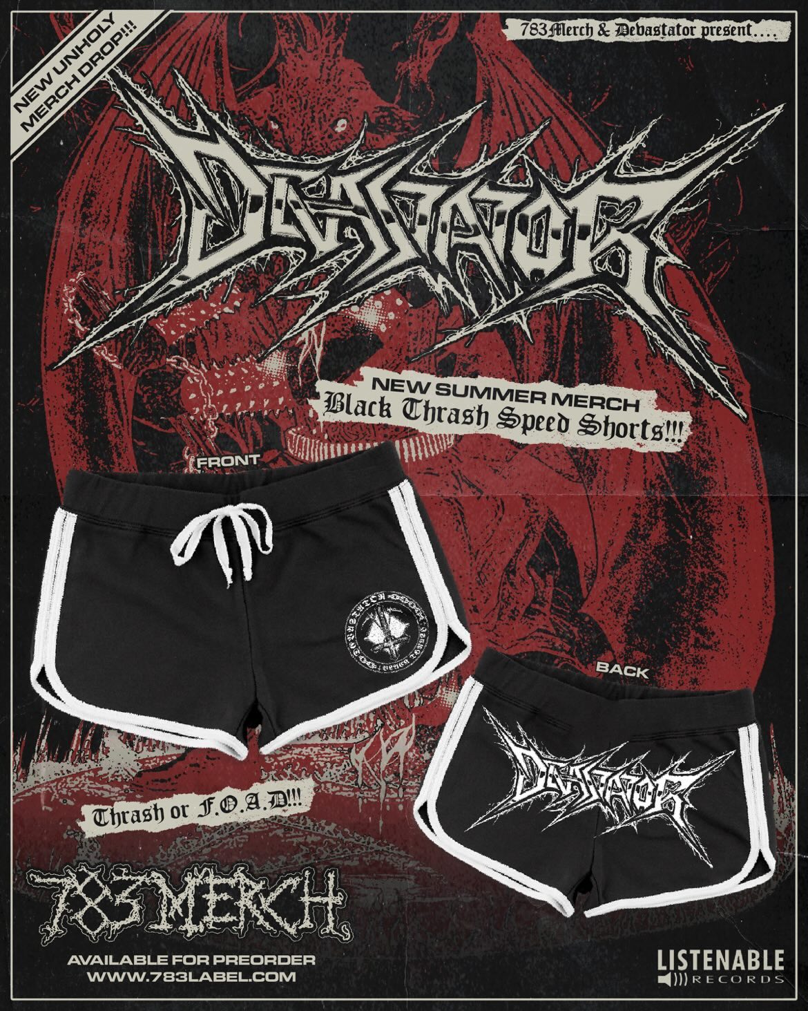 DEVASTATOR - Woman's Booty Shorts - PREORDER