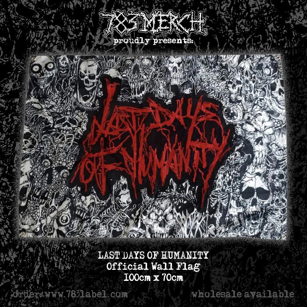 LAST DAYS OF HUMANITY - Official Merch Bundle - Pin + Patch + Wall Flag