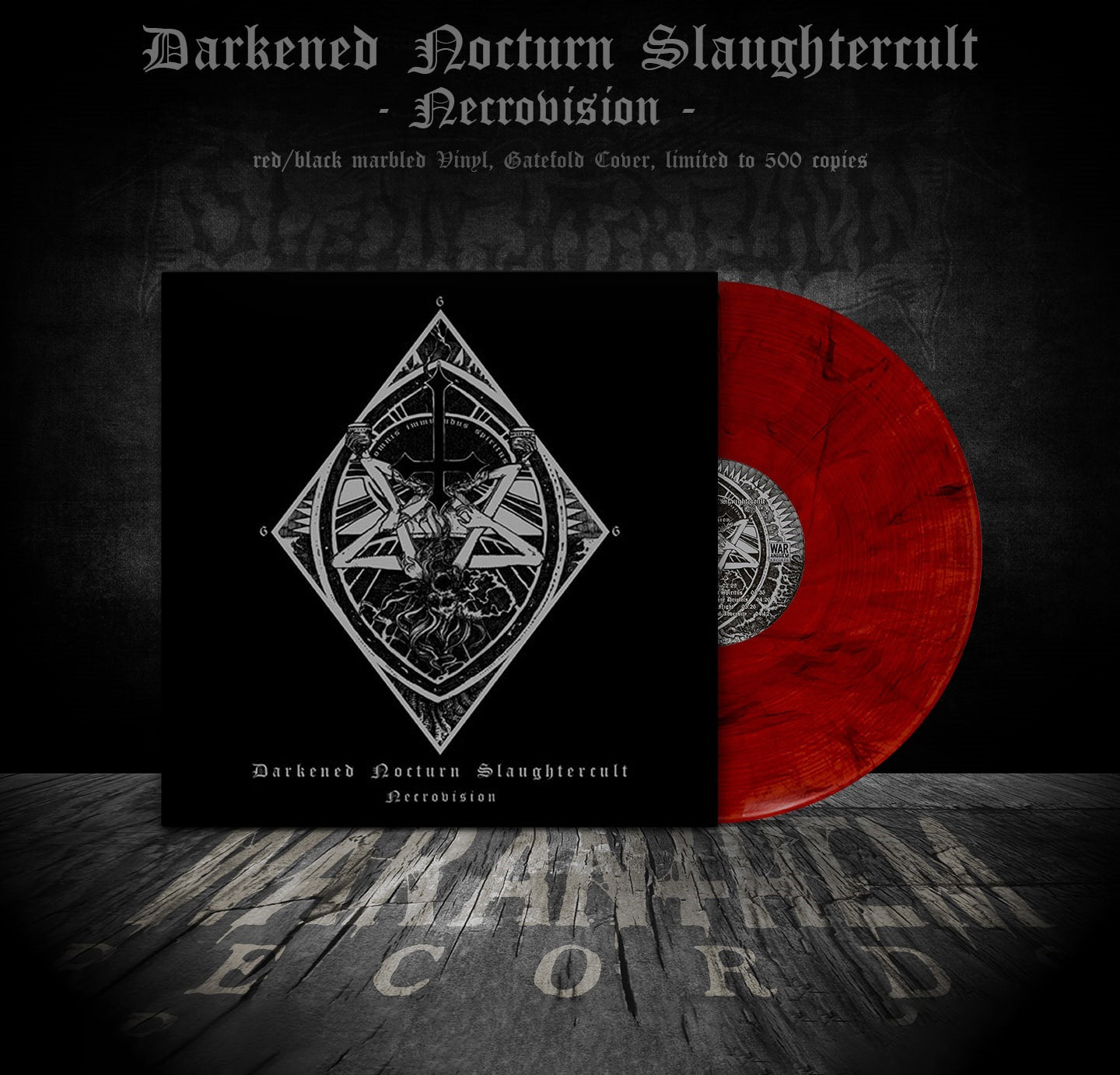 DARKENED NOCTURN SLAUGHTERCULT - Necrovision (Reissue 2024 Gatefold Red/ Black Marbled Ltd. 500) LP