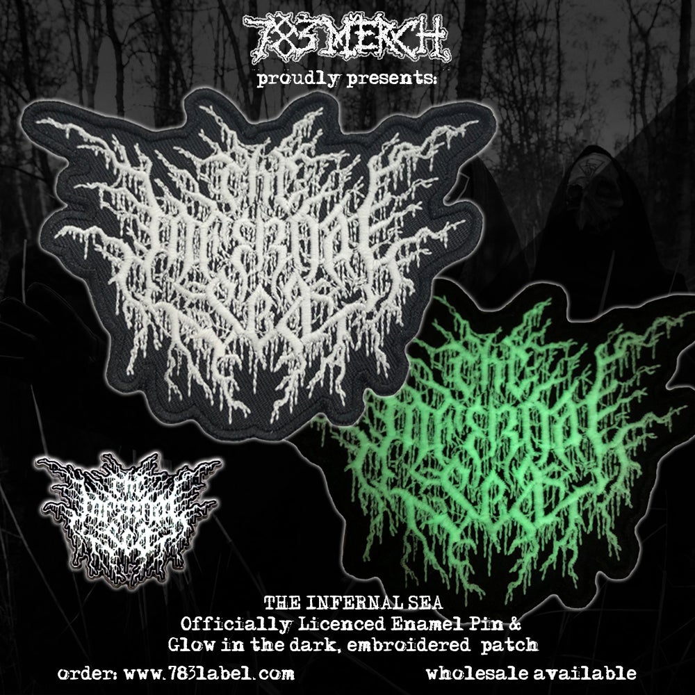 THE INFERNAL SEA - Logo - (Glow In The Dark) Embroidered Patch + Enamel Pin BUNDLE