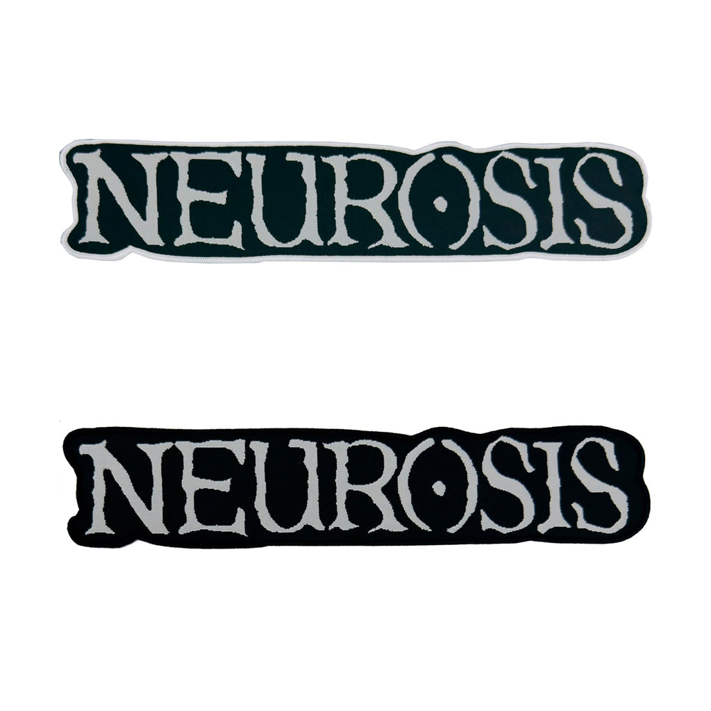 NEUROSIS logo oversized woven patch white border