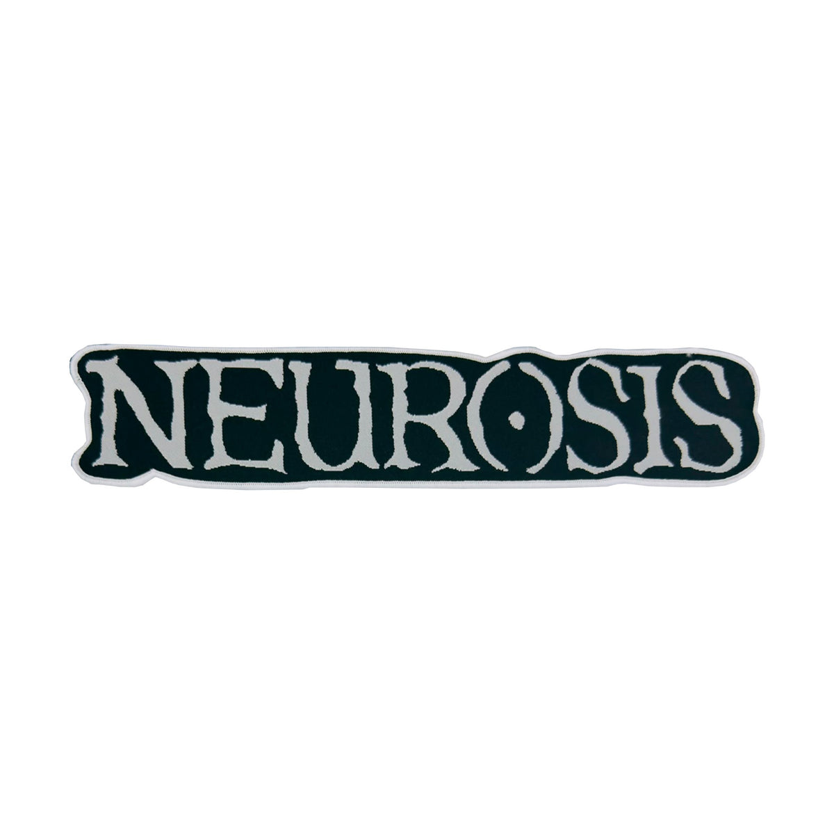 NEUROSIS logo oversized woven patch black border