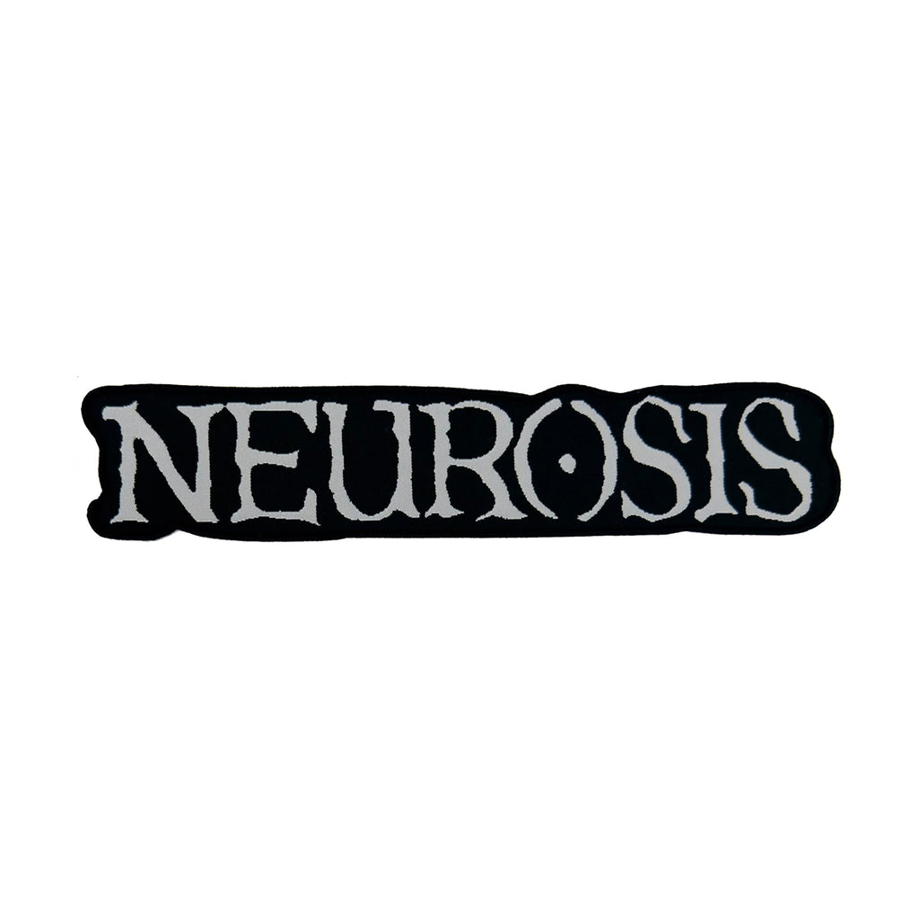 NEUROSIS logo oversized woven patch white border
