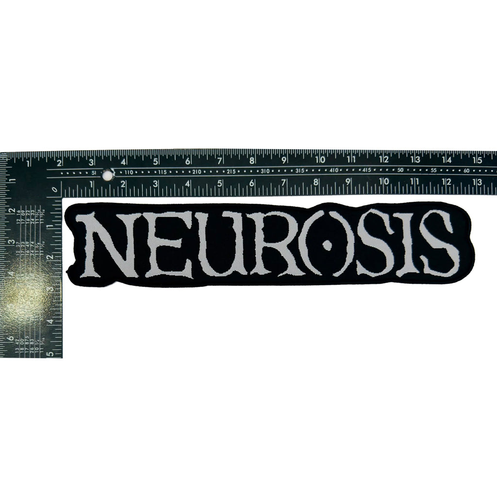 NEUROSIS logo oversized woven patch black border