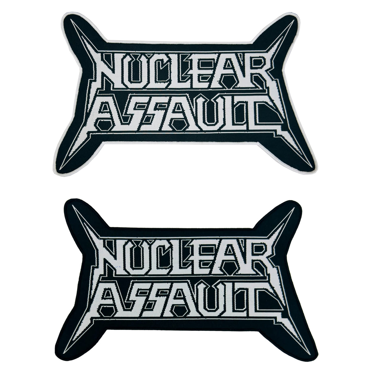 NUCLEAR ASSAULT logo oversized woven patch - white border