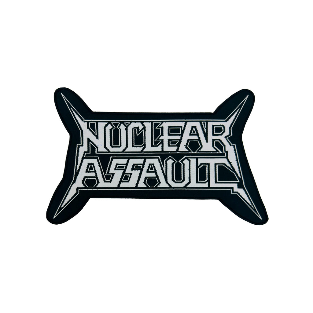 NUCLEAR ASSAULT logo oversized woven patch - black border