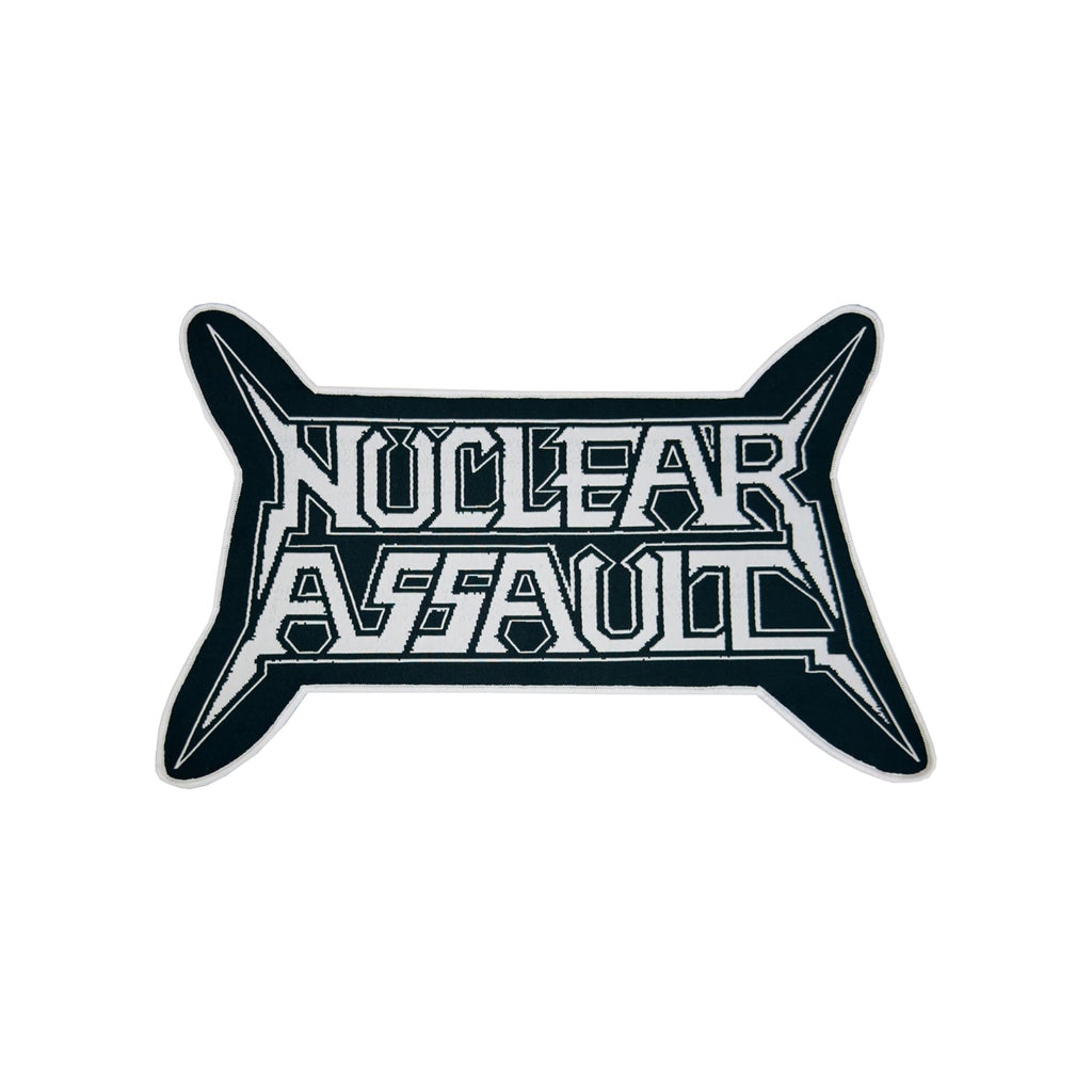 NUCLEAR ASSAULT logo oversized woven patch - white border