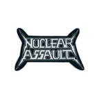 NUCLEAR ASSAULT logo oversized woven patch - white border