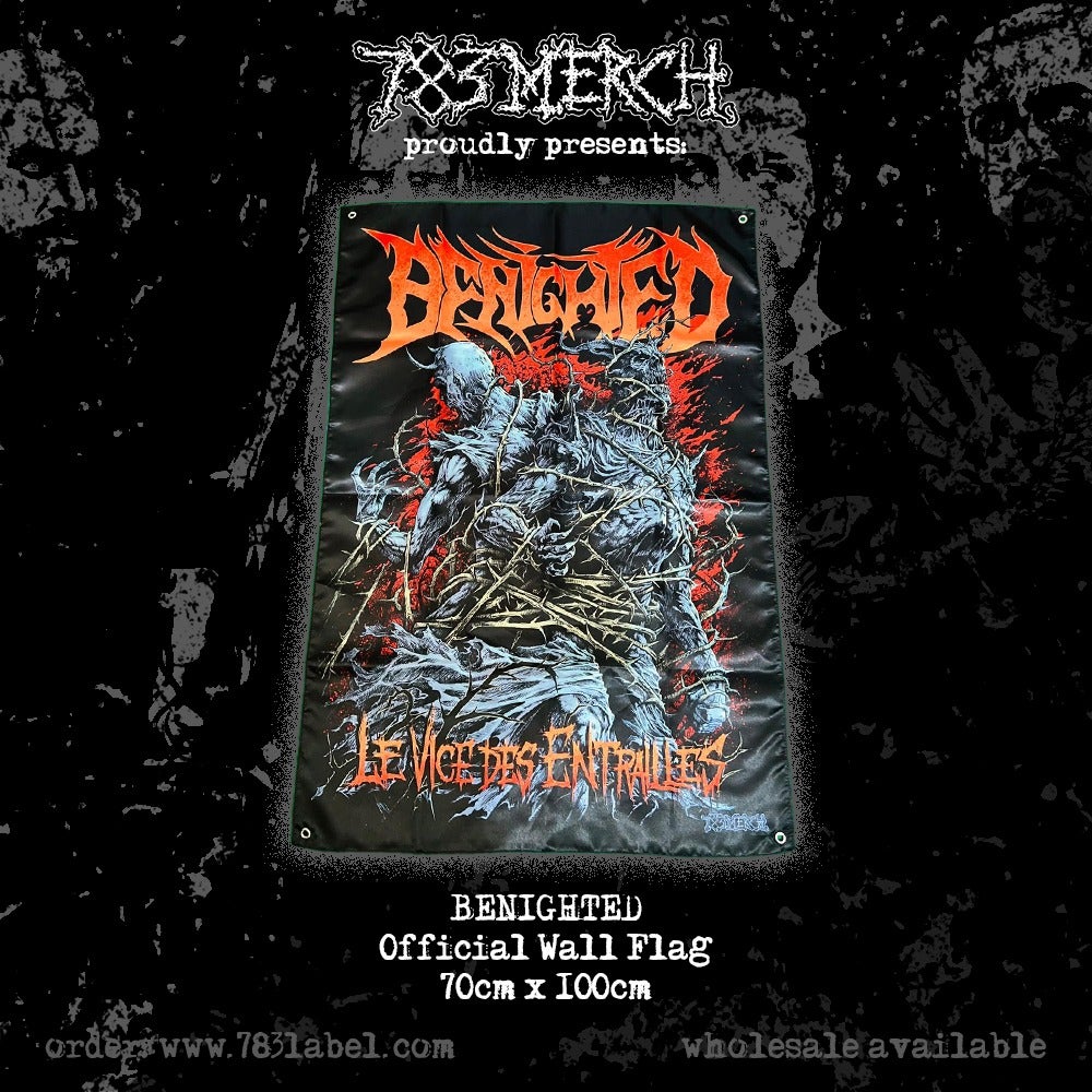 BENIGHTED - Le Vice des Entrailles + The Scars of Ekbom - Wall Flag / Textile Poster BUNDLE