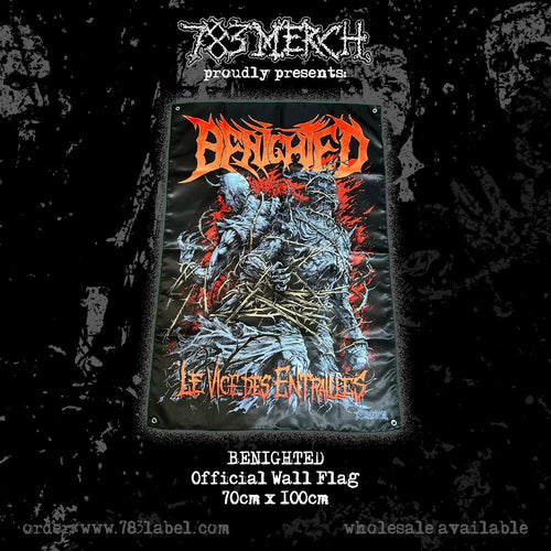 BENIGHTED - Le Vice des Entrailles + The Scars of Ekbom - Wall Flag / Textile Poster BUNDLE
