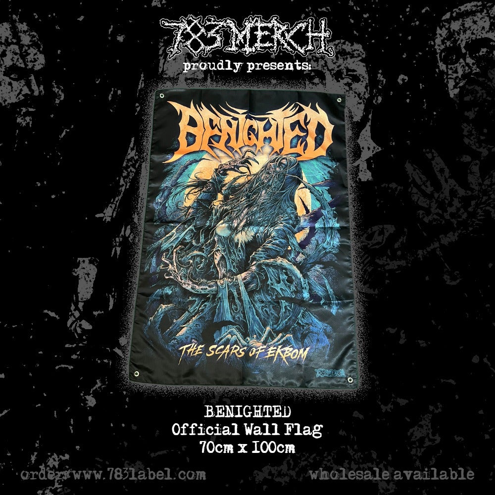BENIGHTED - Le Vice des Entrailles + The Scars of Ekbom - Wall Flag / Textile Poster BUNDLE