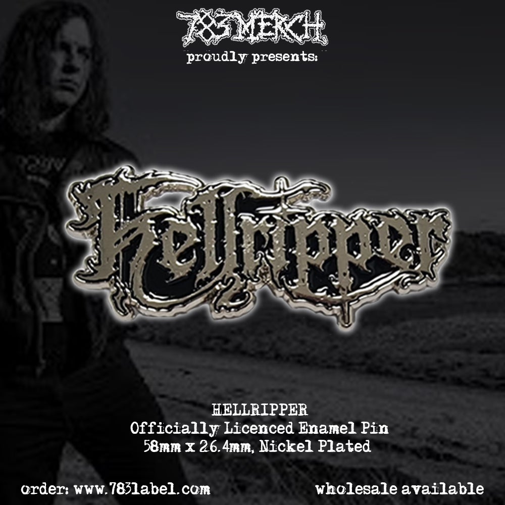 HELLRIPPER - Logo - (Glow In The Dark) Embroidered Patch + Enamel Pin BUNDLE