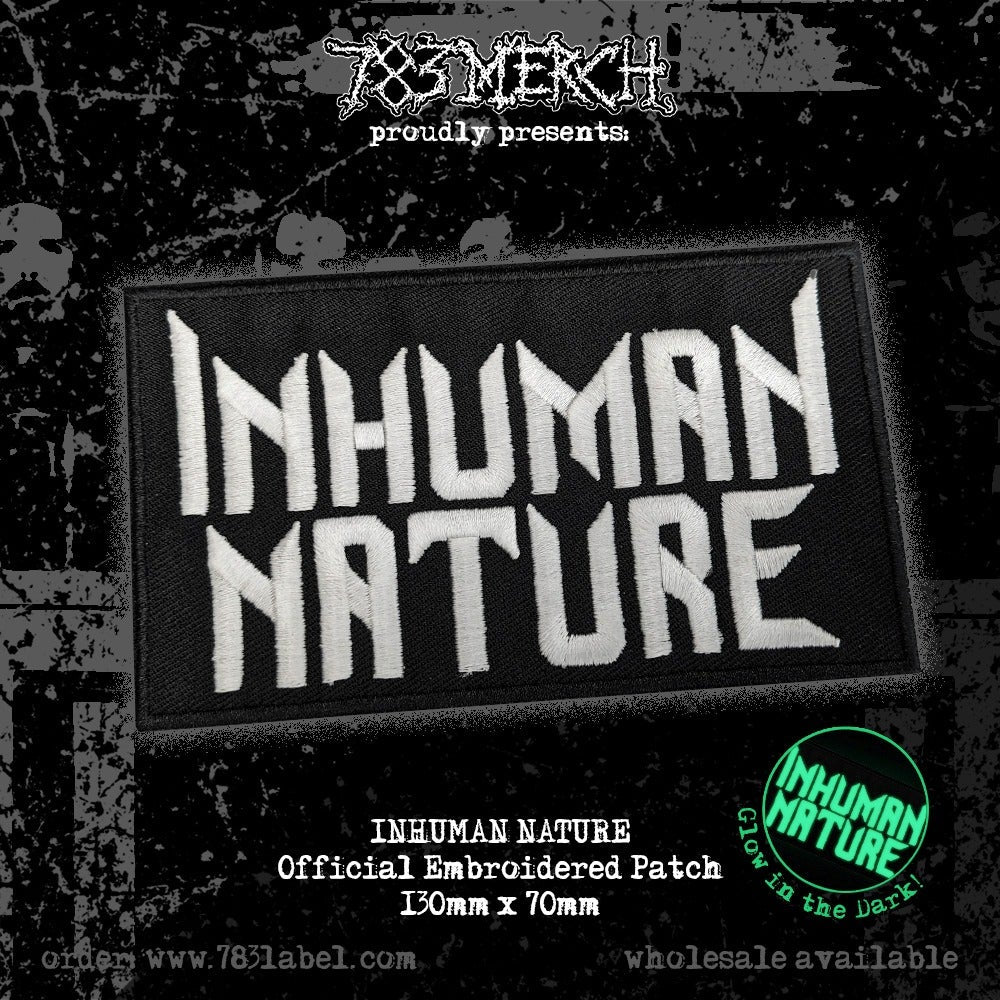INHUMAN NATURE - Official Merch Bundle - Pin + Patch + Flag