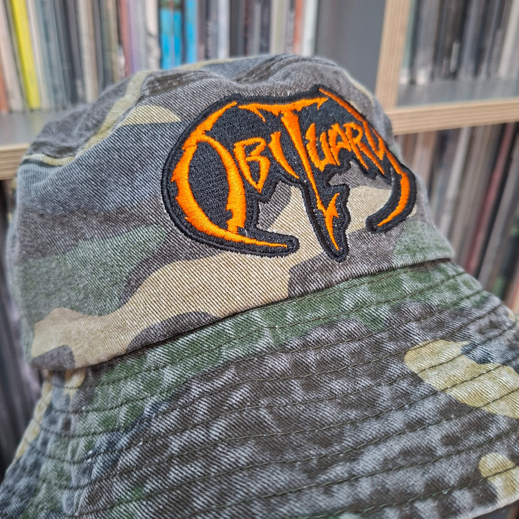 OBITUARY - (Orange) Logo - GREEN CAMO BUCKET HAT