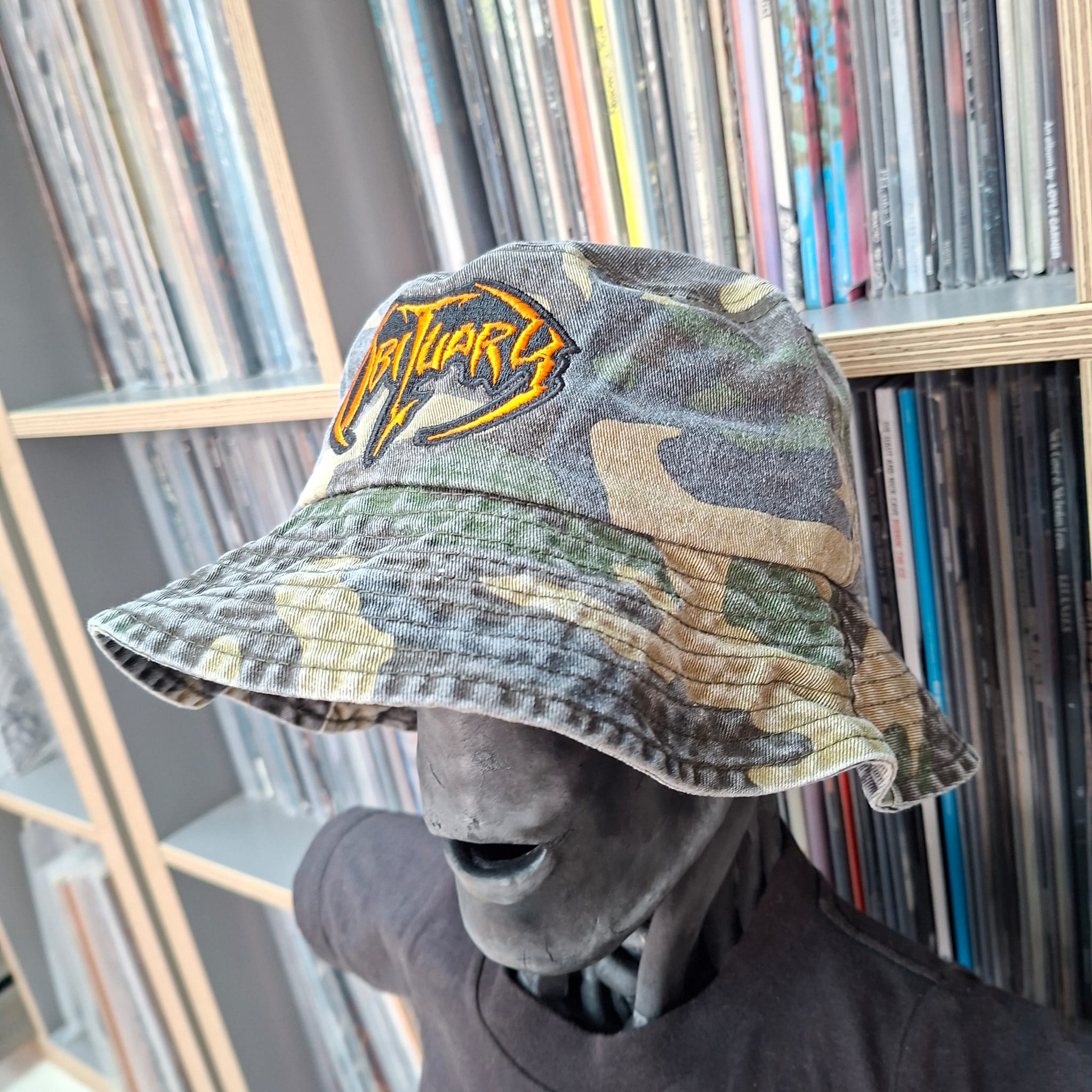OBITUARY - (Orange) Logo - GREEN CAMO BUCKET HAT