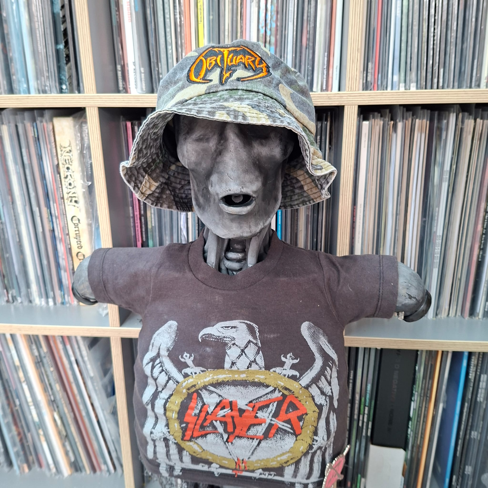 OBITUARY - (Orange) Logo - GREEN CAMO BUCKET HAT