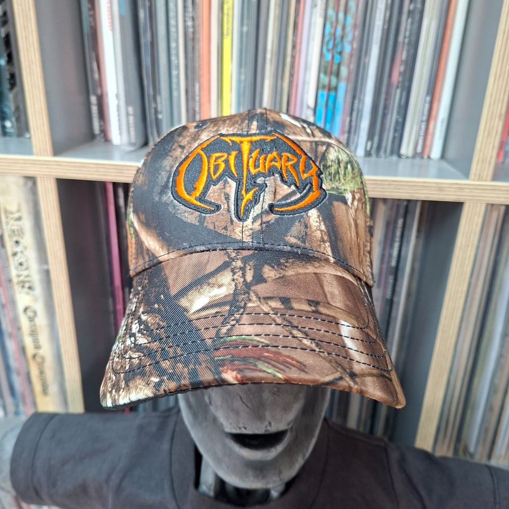 OBITUARY - (Orange) Logo - LEAF CAMO BASEBALL CAP