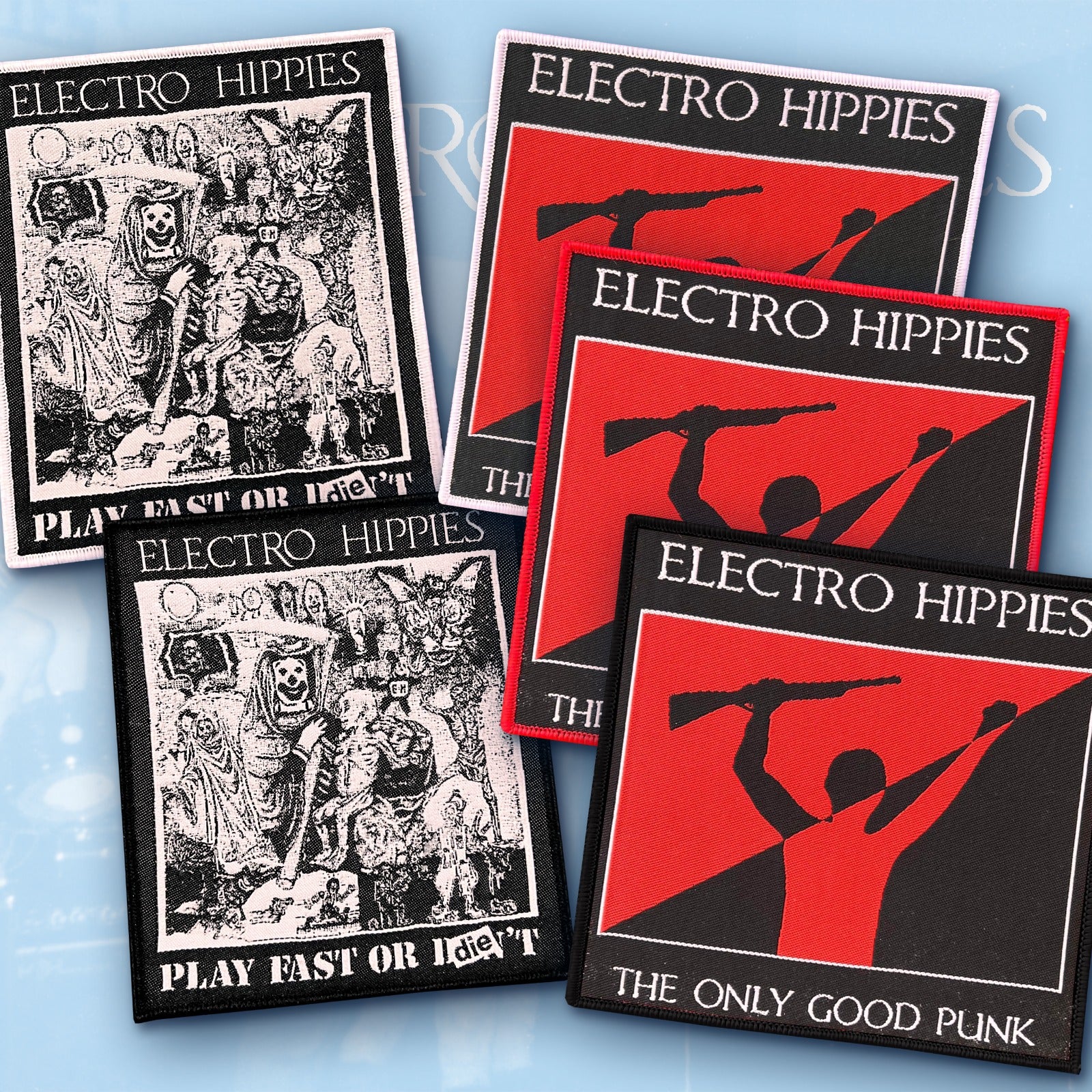 ELECTRO HIPPIES -  Play Fast or Die - Woven Patch