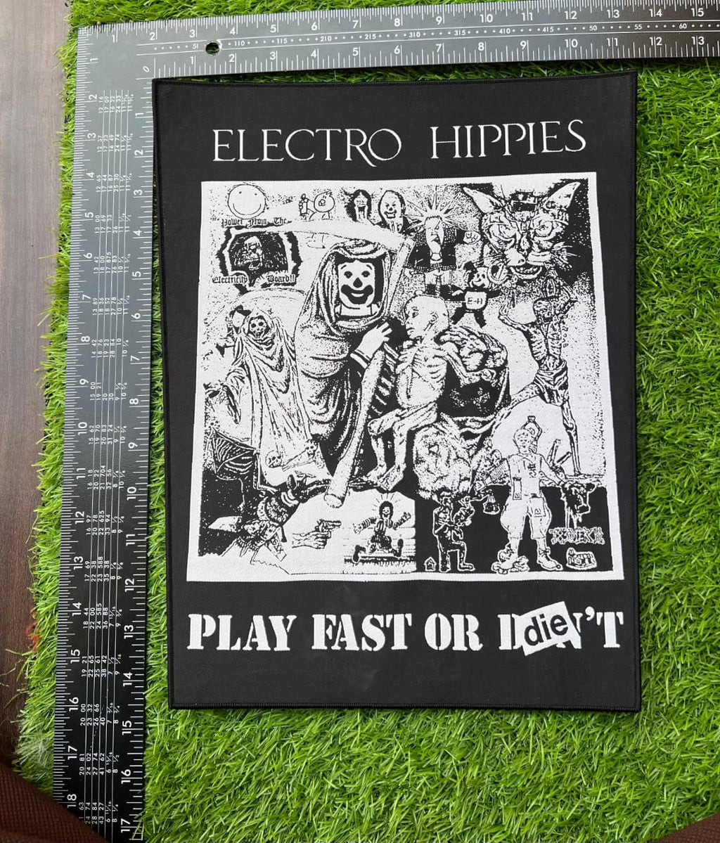 ELECTRO HIPPIES - Play Fast or Die - Woven Backpatch