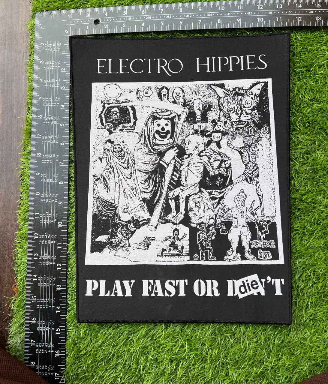 ELECTRO HIPPIES - Play Fast or Die - Woven Backpatch