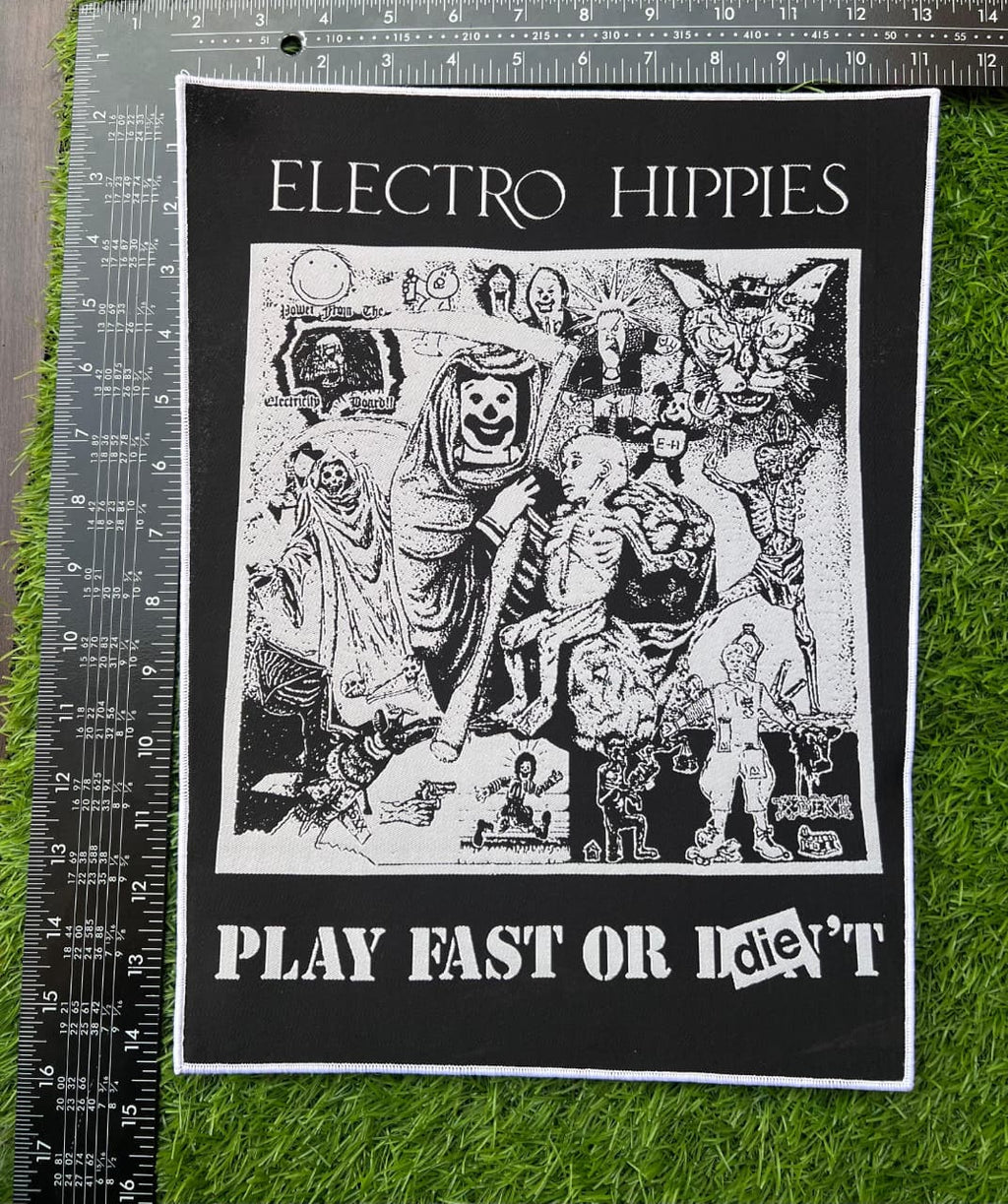 ELECTRO HIPPIES - Play Fast or Die - Woven Backpatch
