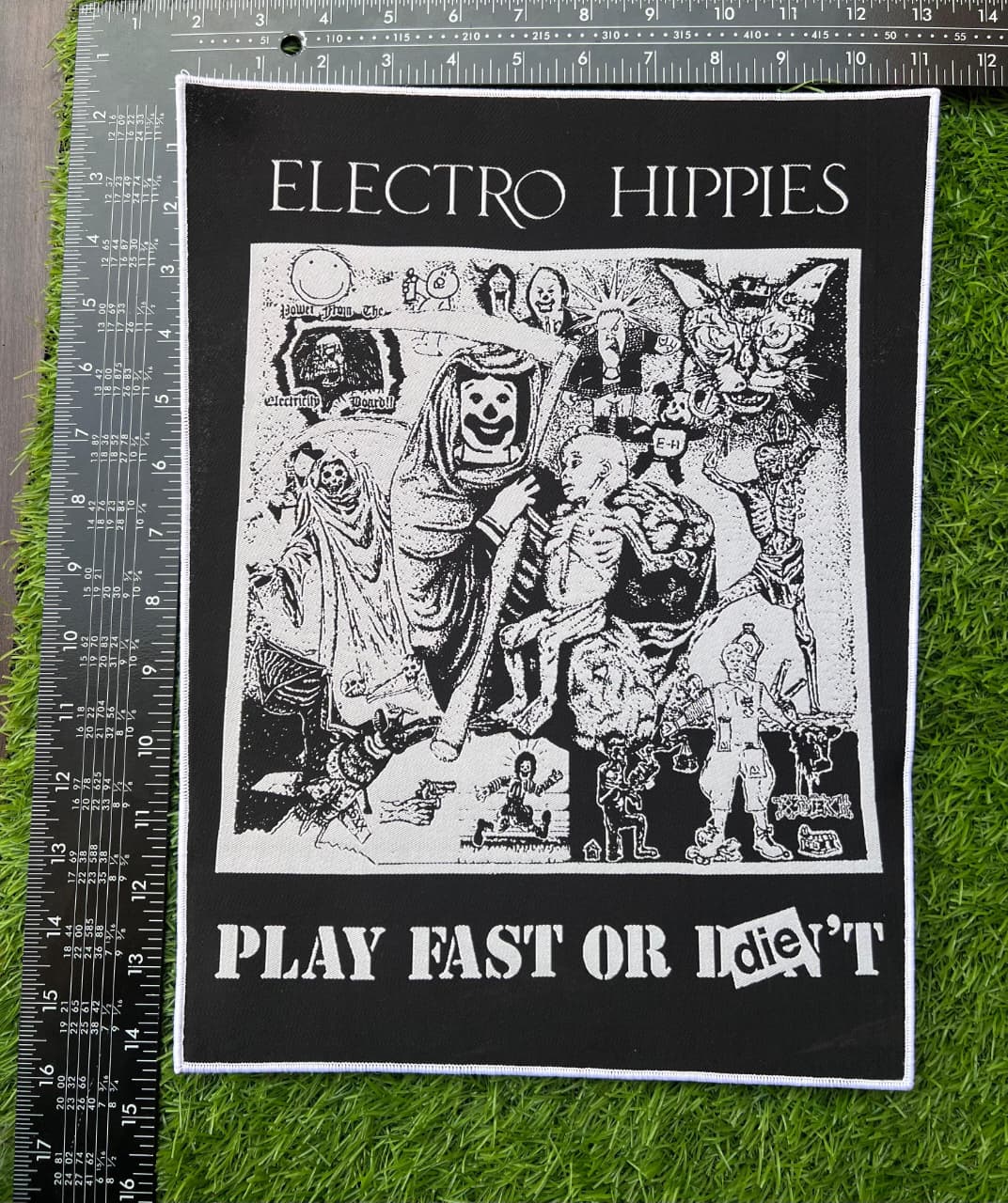 ELECTRO HIPPIES - Play Fast or Die - Woven Backpatch