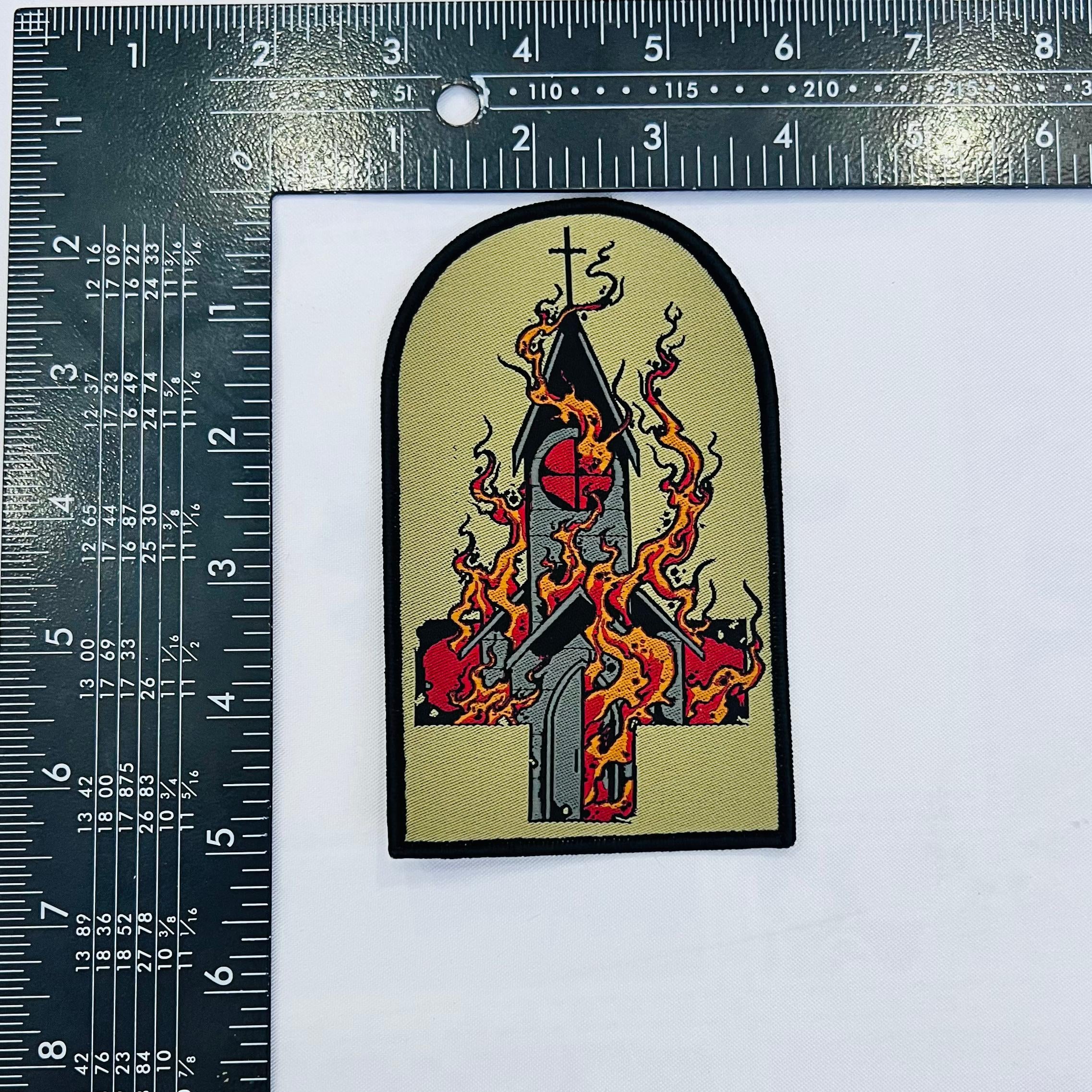 BURN YOUR LOCAL CHURCH - Tomb Shaped Woven Patch