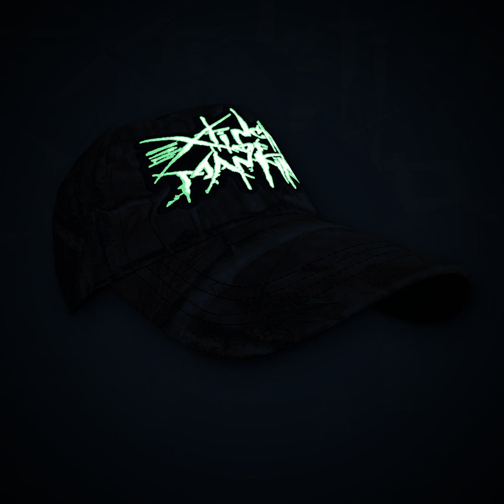 EXTINCTION OF MANKIND - (Glow in the Dark) Logo - CAMO LEAF BASEBALL CAP