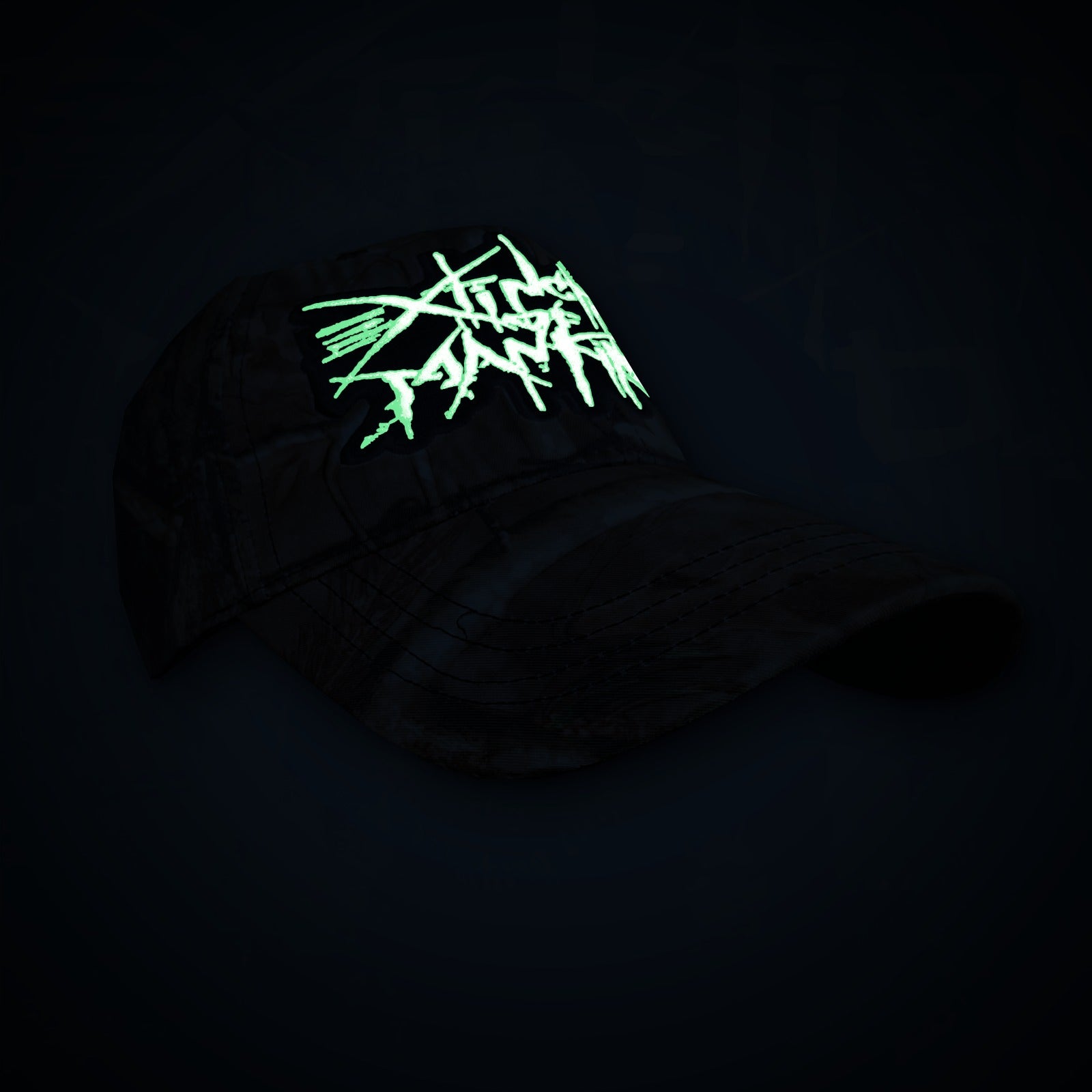 EXTINCTION OF MANKIND - (Glow in the Dark) Logo - CAMO LEAF BASEBALL CAP