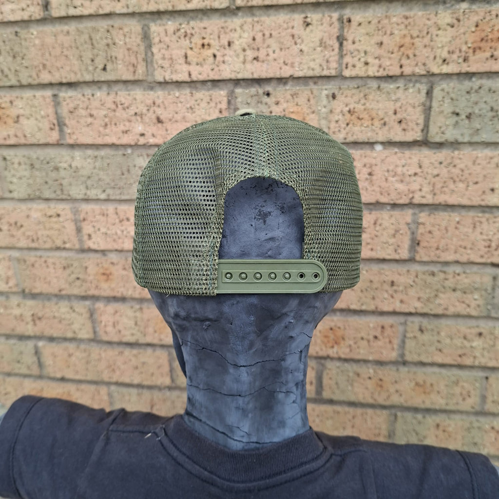 METALLICA - Splatter (Glow in the Dark) Logo - GREEN CAMO TRUCKER CAP
