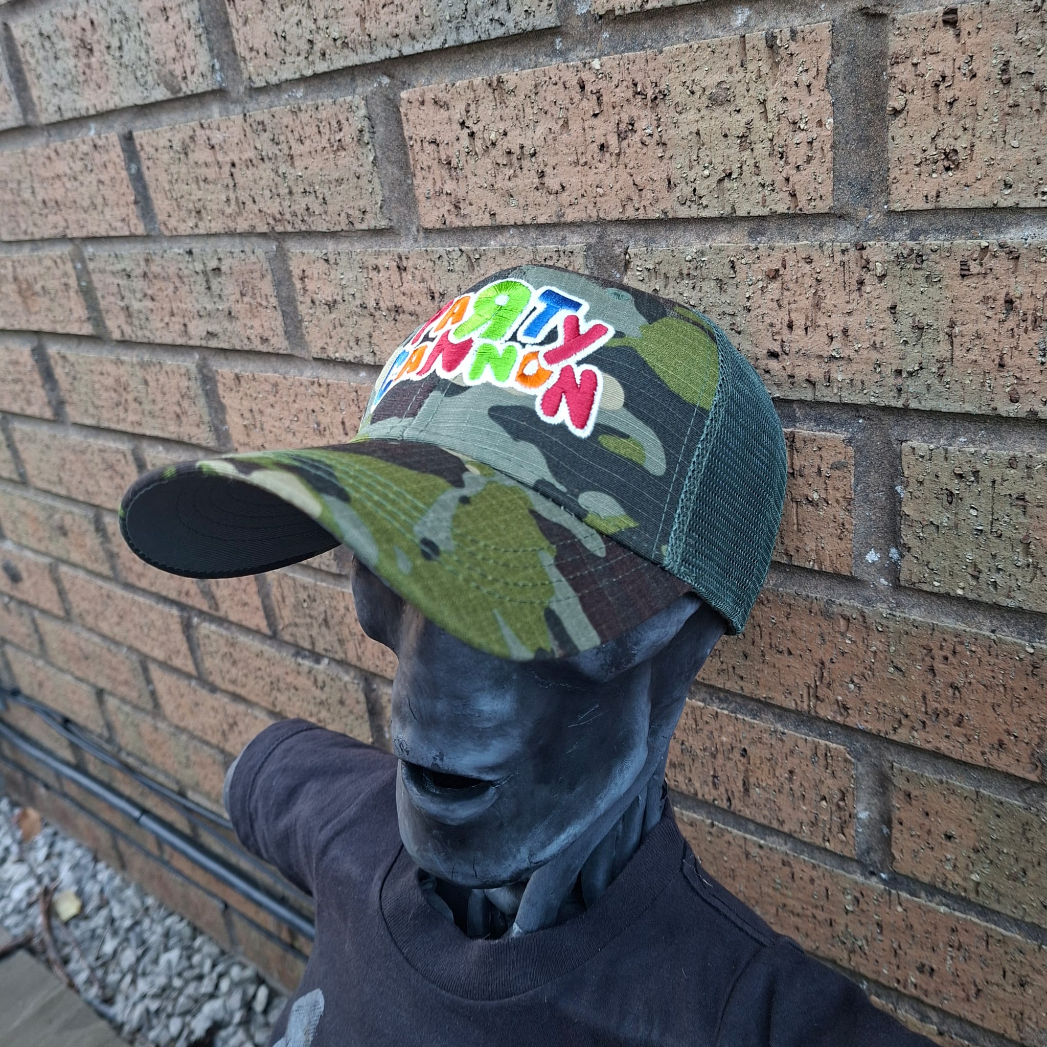 PaRtY CaNnOn - (Glow in the Dark) Logo - GREEN CAMO TRUCKER CAP