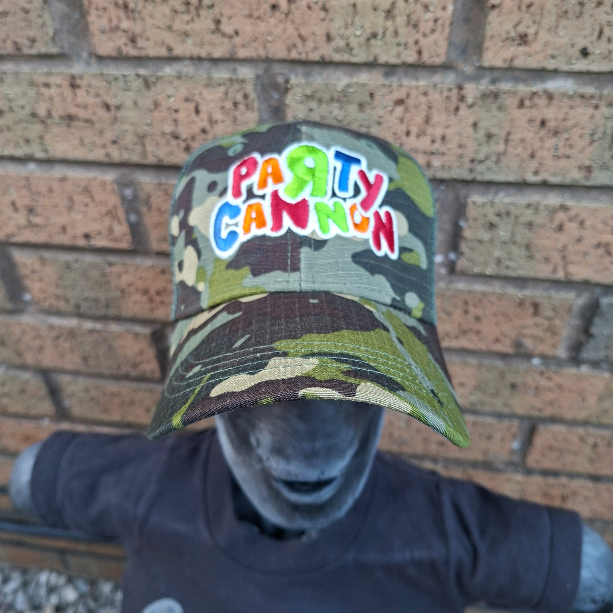 PaRtY CaNnOn - (Glow in the Dark) Logo - GREEN CAMO TRUCKER CAP