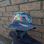 PaRtY CaNnOn - (Glow in the Dark) Logo - GREEN CAMO BUCKET HAT