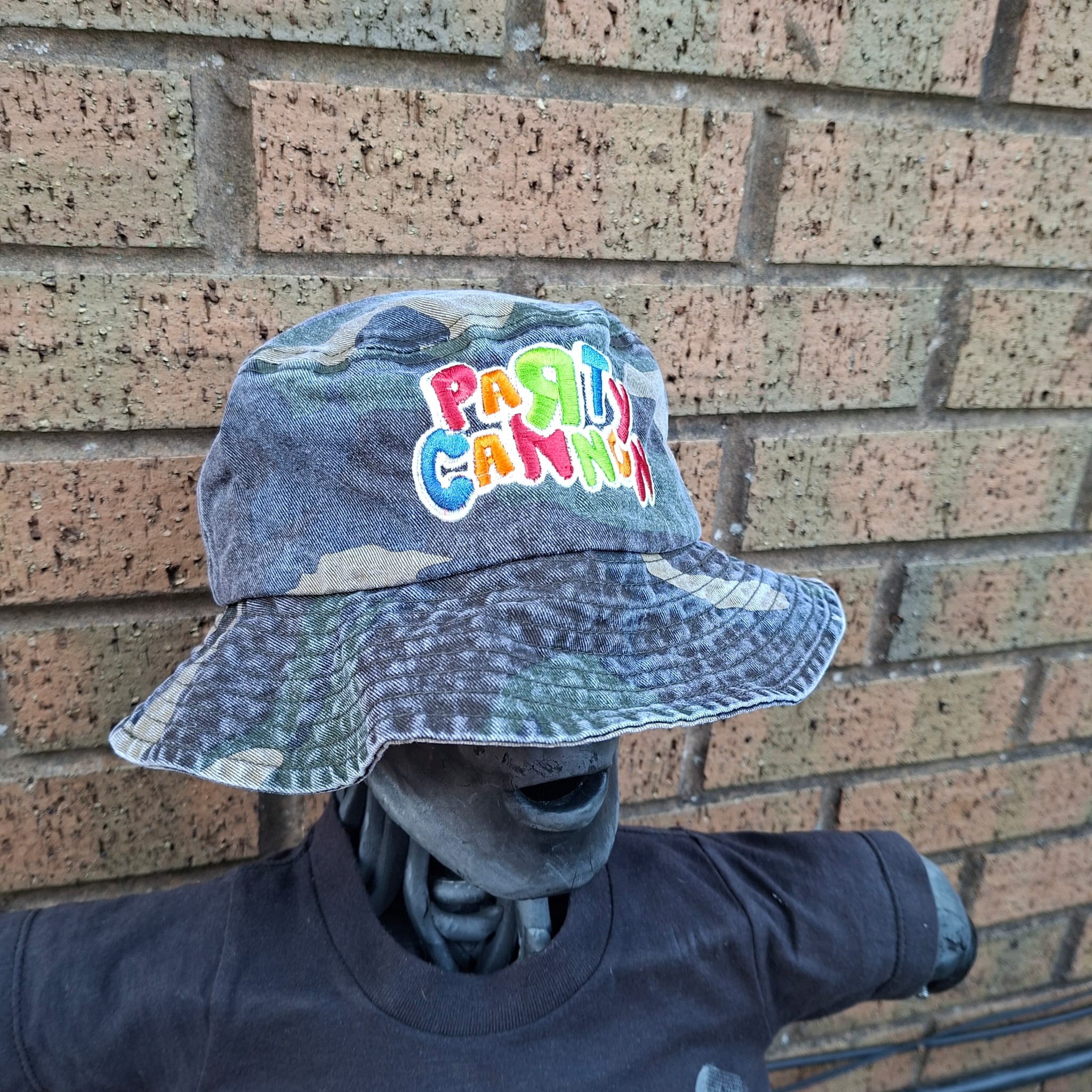 PaRtY CaNnOn - (Glow in the Dark) Logo - GREEN CAMO BUCKET HAT