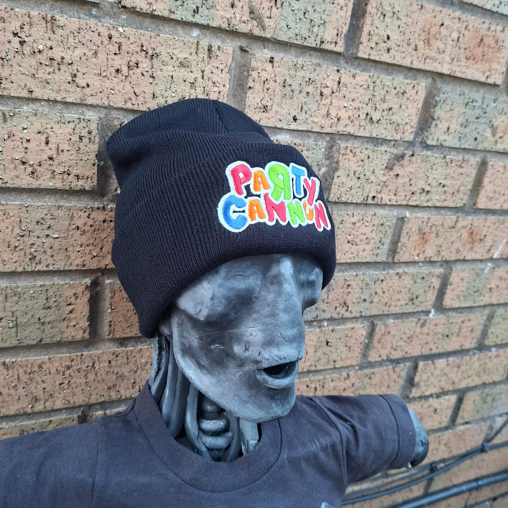 PaRtY CaNnOn - (Glow in the Dark) Logo - (Black) Beanie