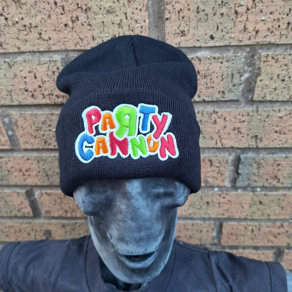 PaRtY CaNnOn - (Glow in the Dark) Logo - (Black) Beanie