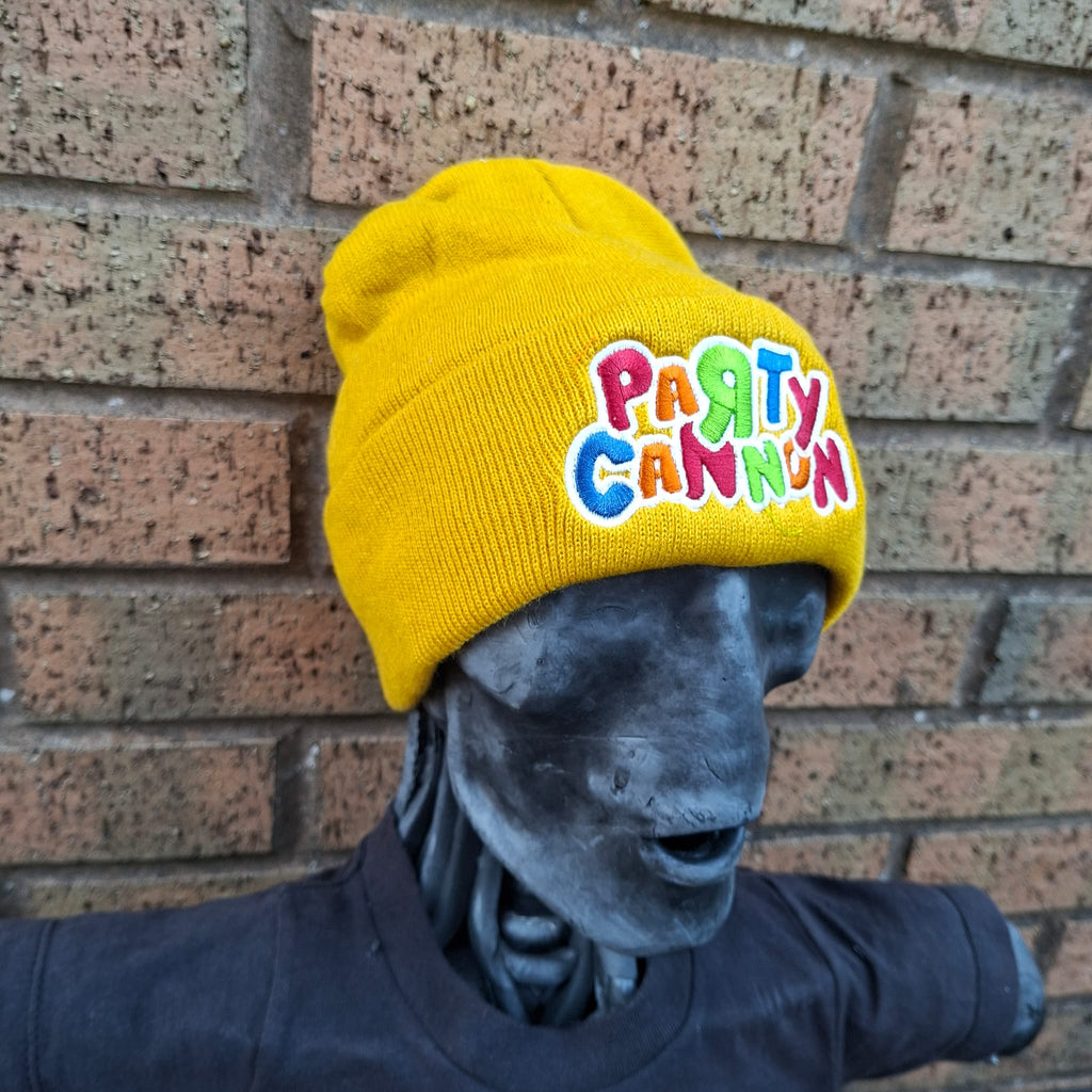 PaRtY CaNnOn - (Glow in the Dark) Logo - (Mustard Yellow) Beanie