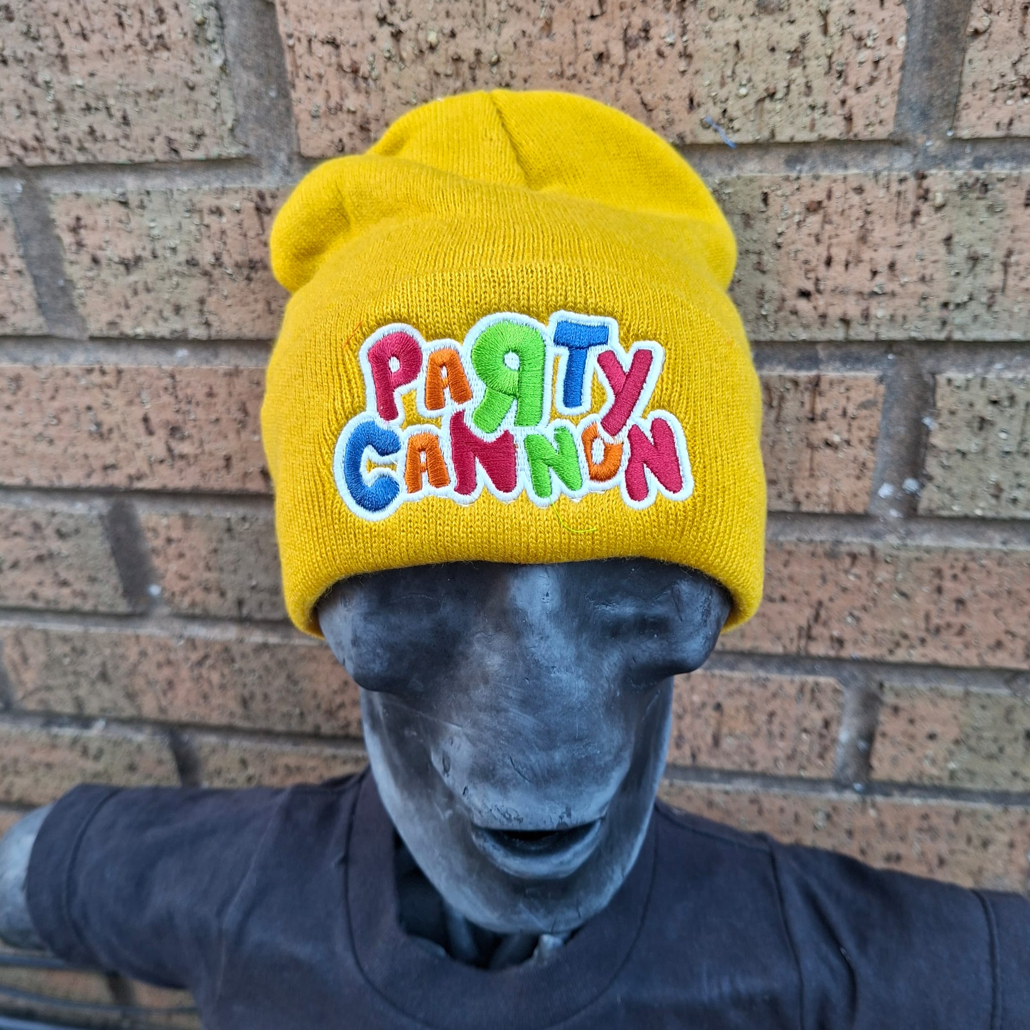 PaRtY CaNnOn - (Glow in the Dark) Logo - (Mustard Yellow) Beanie