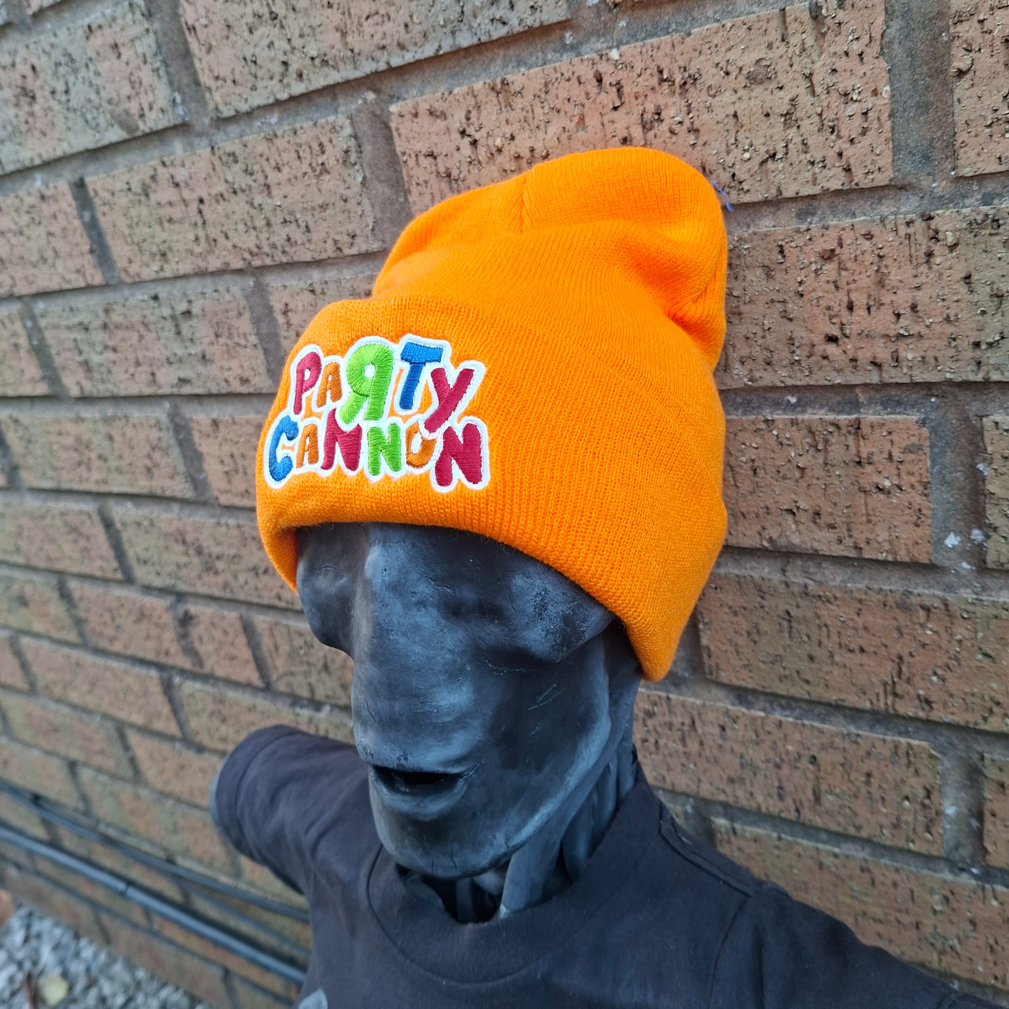 PaRtY CaNnOn - (Glow in the Dark) Logo - (Orange) Beanie