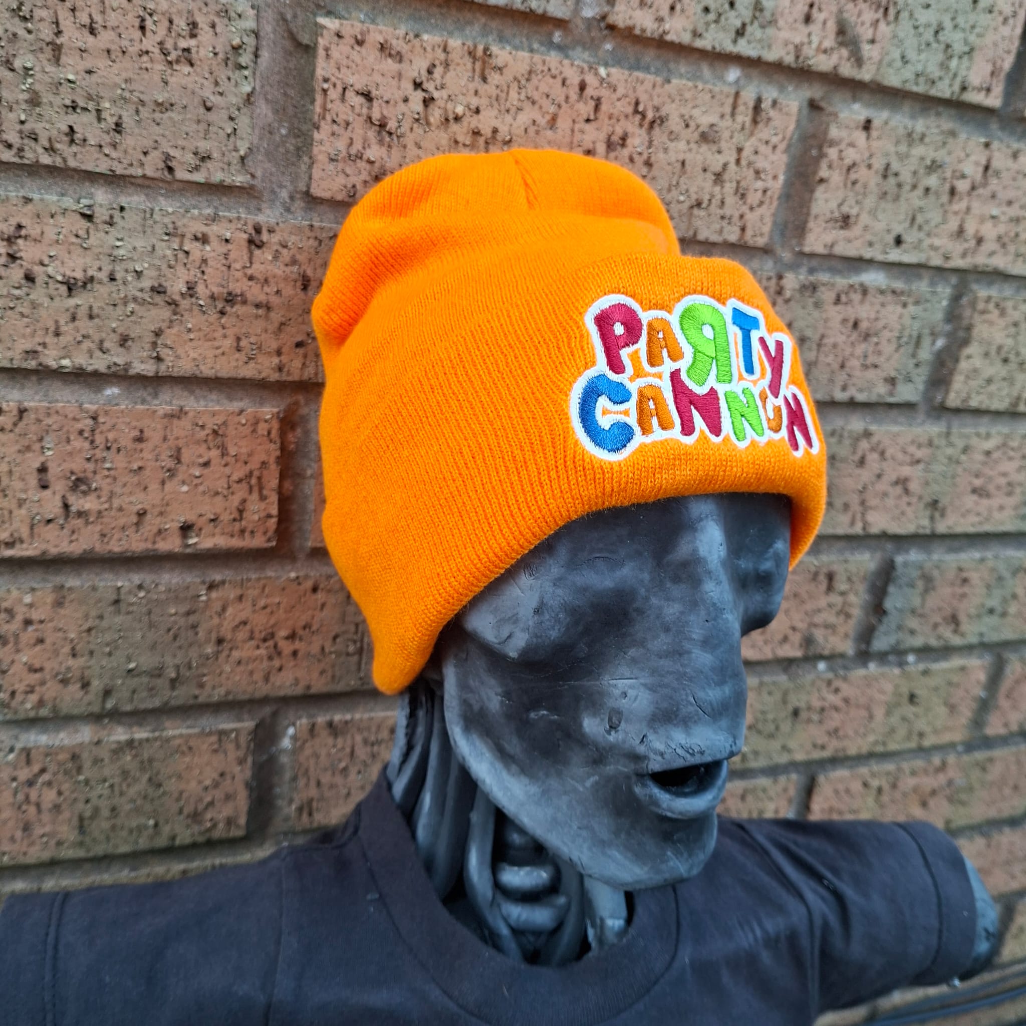PaRtY CaNnOn - (Glow in the Dark) Logo - (Orange) Beanie