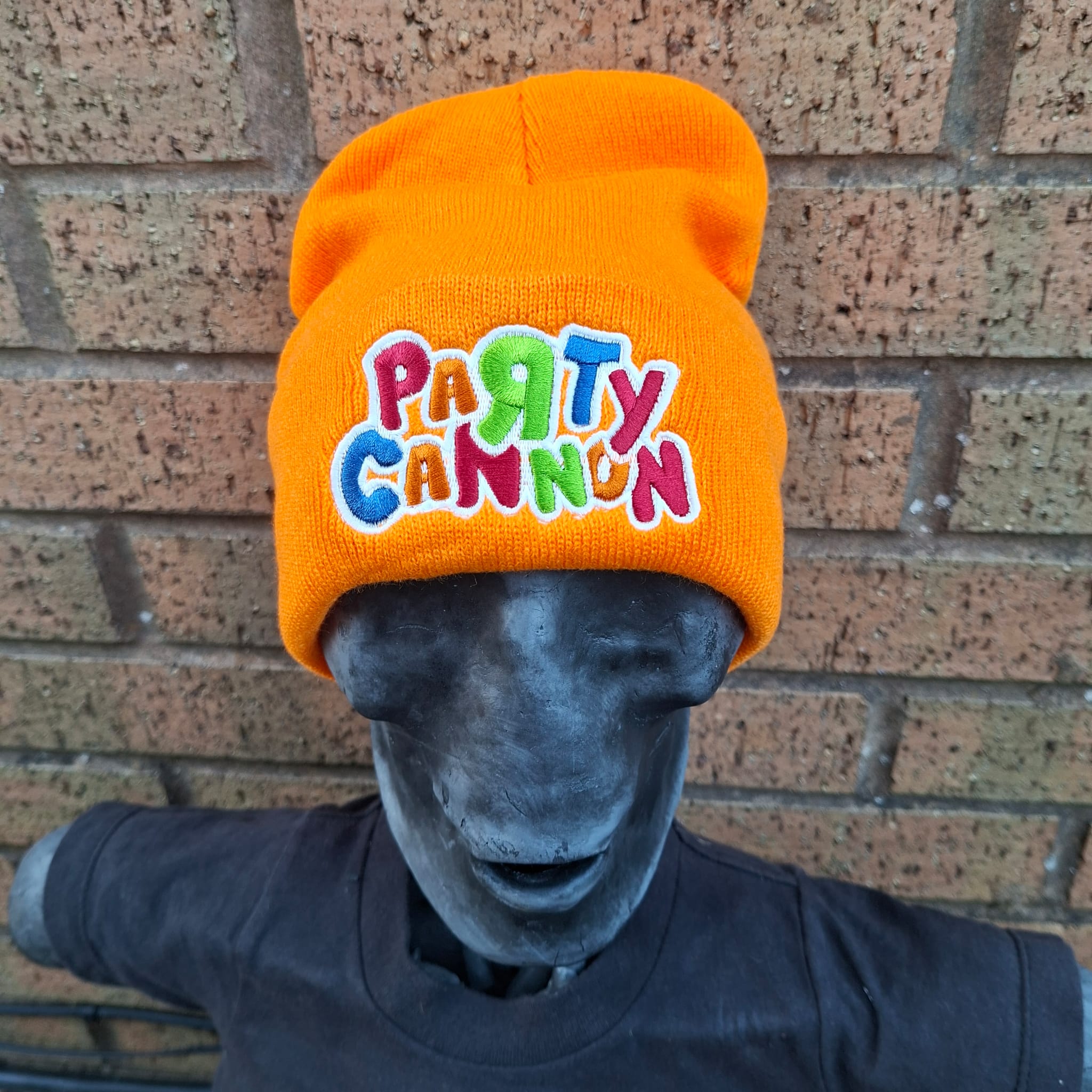 PaRtY CaNnOn - (Glow in the Dark) Logo - (Orange) Beanie