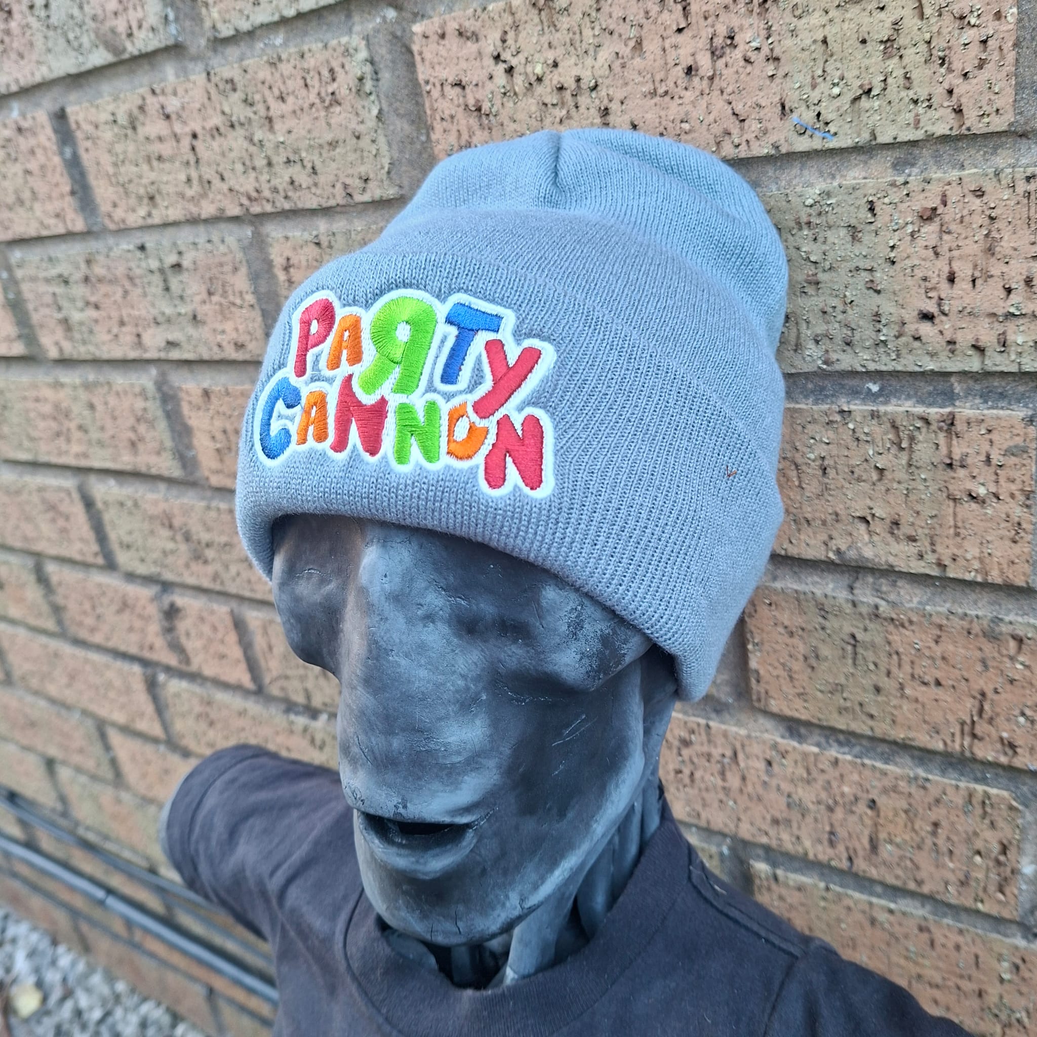 PaRtY CaNnOn - (Glow in the Dark) Logo - (Light Grey) Beanie