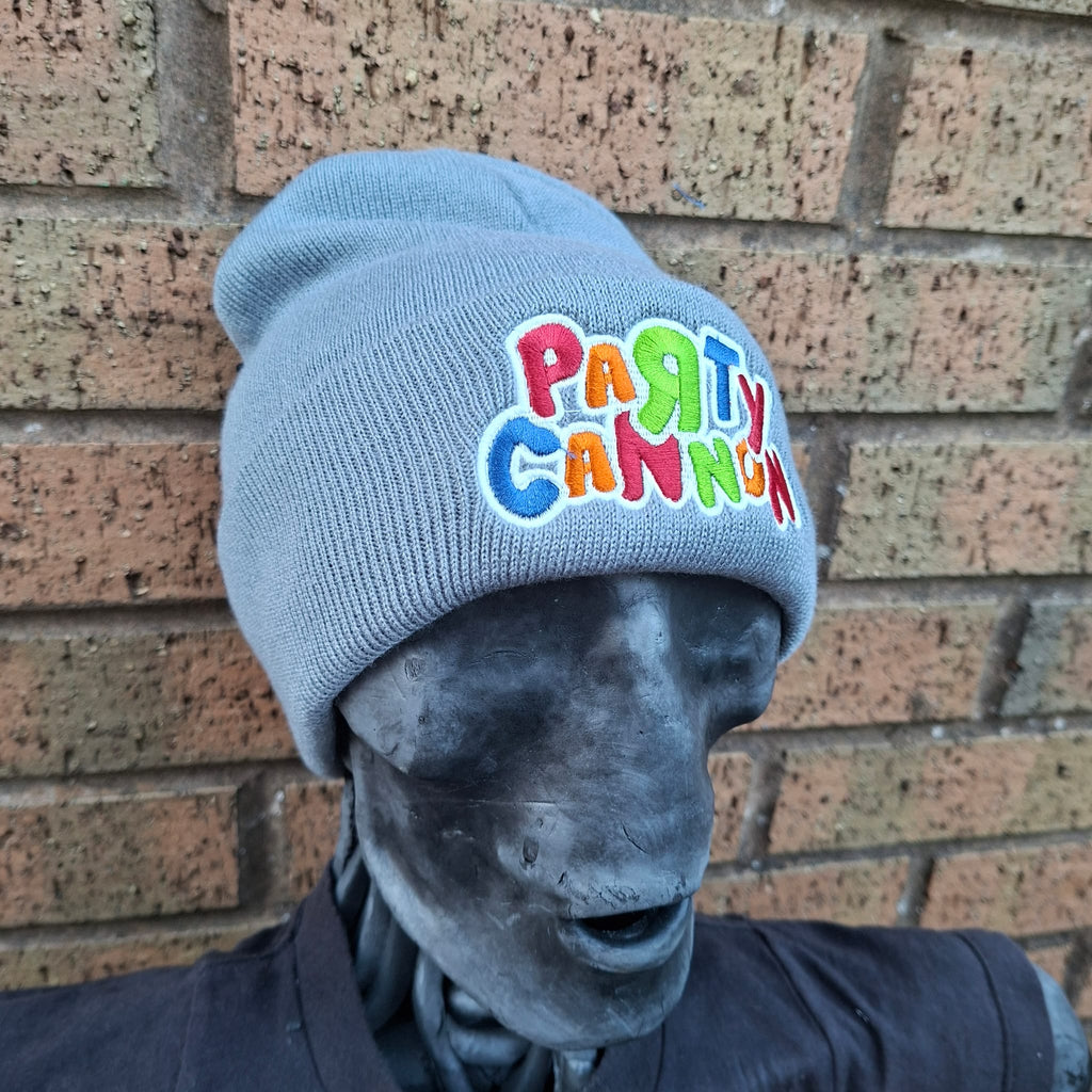 PaRtY CaNnOn - (Glow in the Dark) Logo - (Light Grey) Beanie