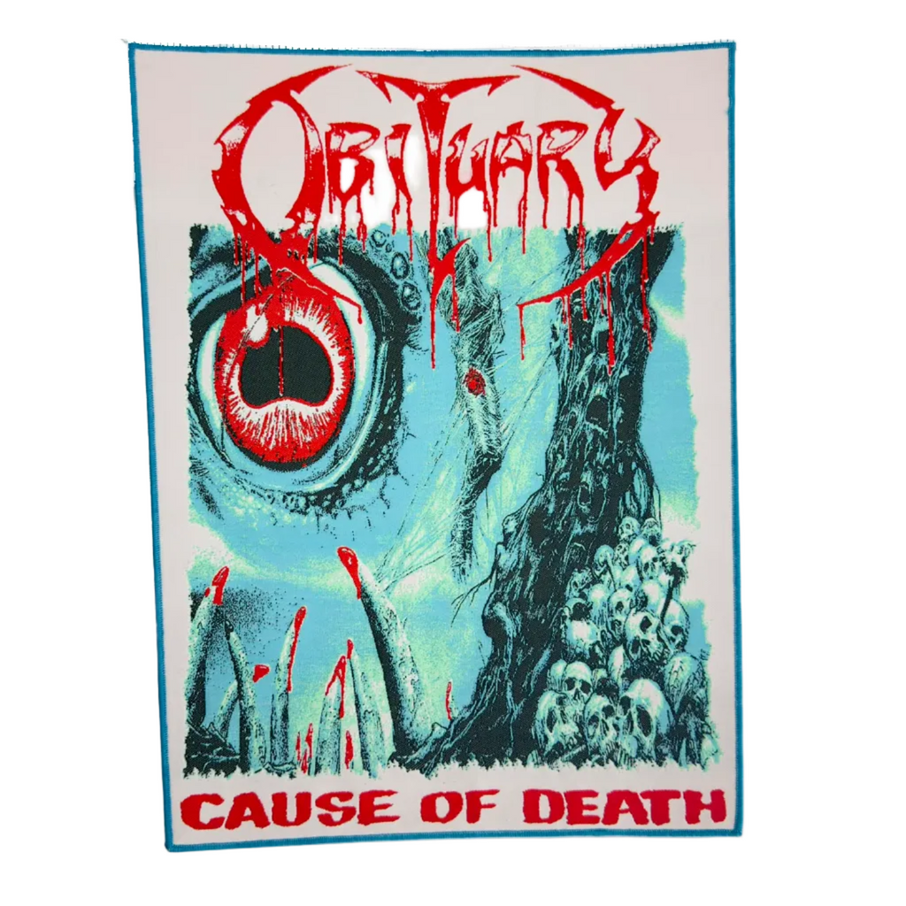 OBITUARY - Cause Of Death - Woven Backpatch