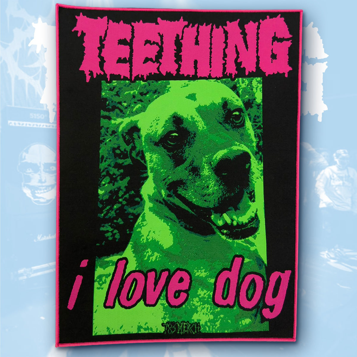 TEETHING - I Love Dog - Woven Backpatch