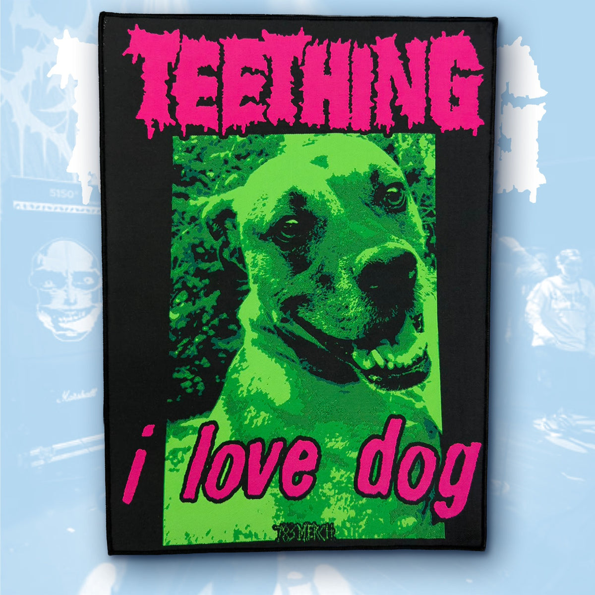 TEETHING - I Love Dog - Woven Backpatch