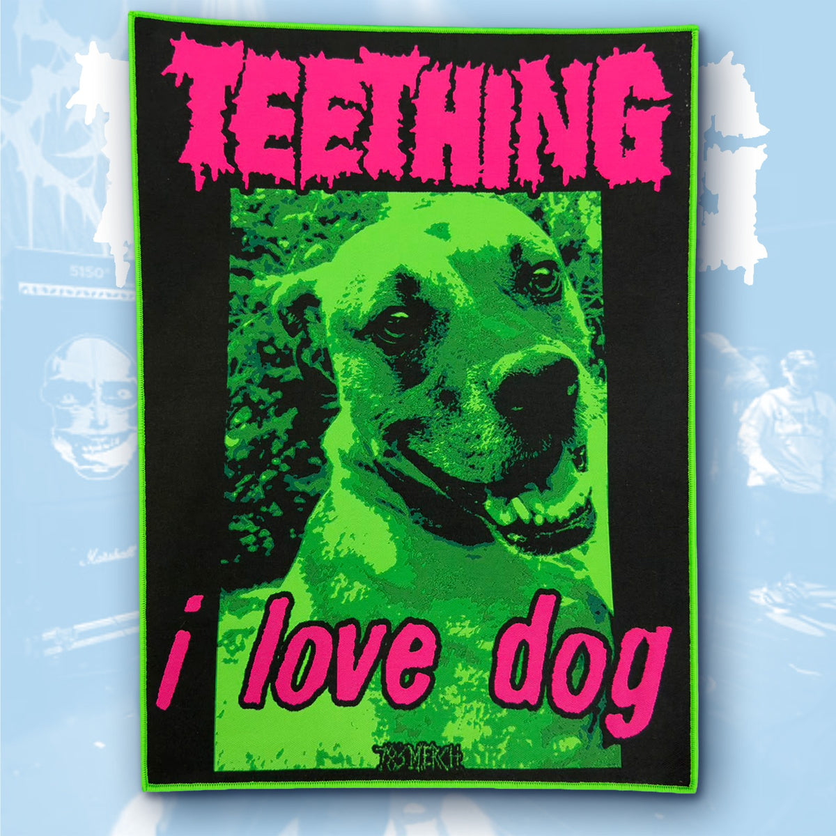 TEETHING - I Love Dog - Woven Backpatch